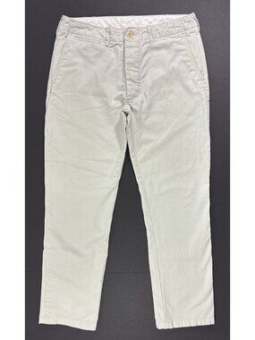 Buck Mason Mens Officer Pant Size 32x28 Slub Twill Chino Straight Leg Bone Khaki